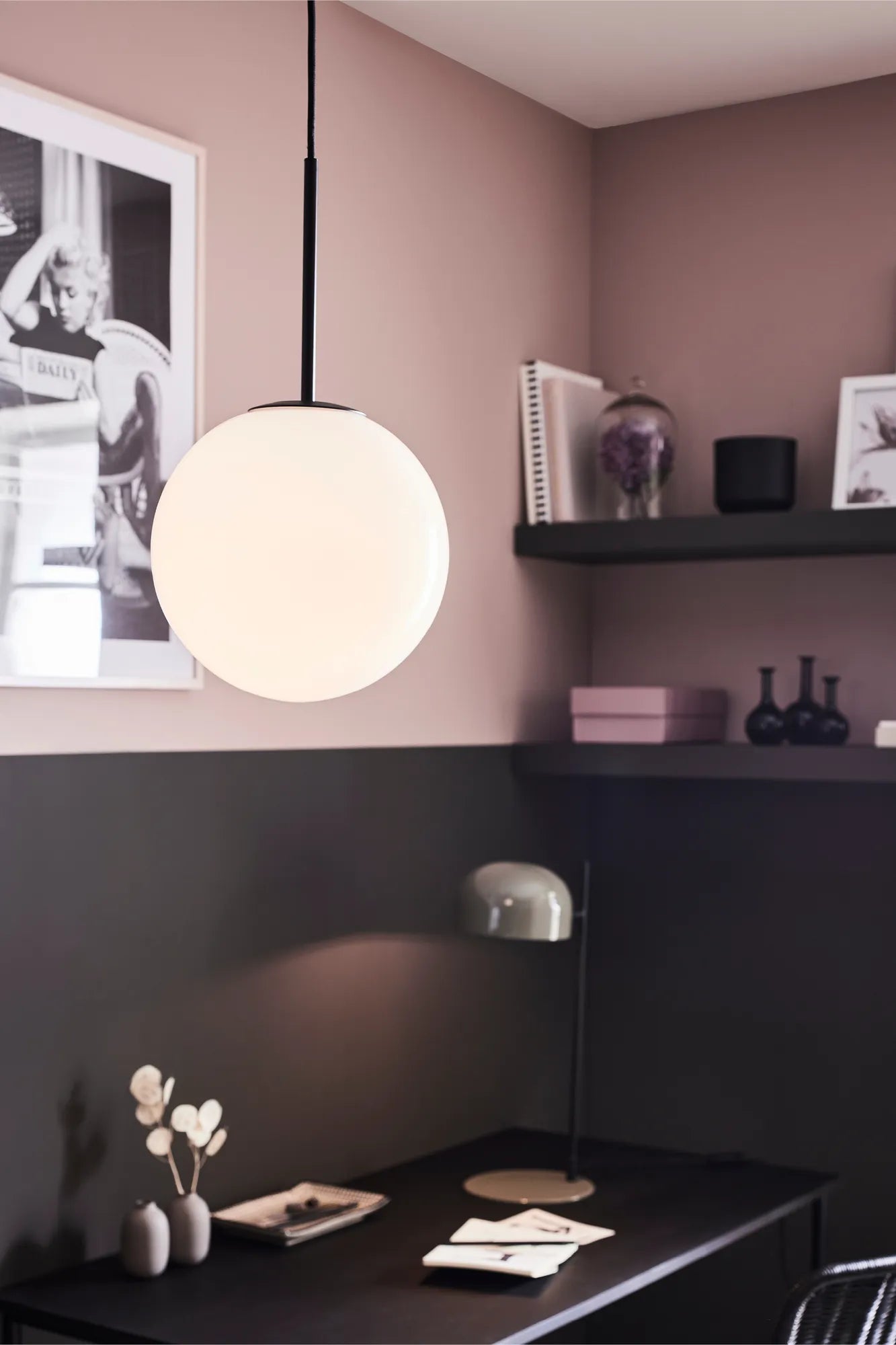 Dione svart taklampa belysning | Dione black pendant lamp | Dione schwarz Pendelleuchte