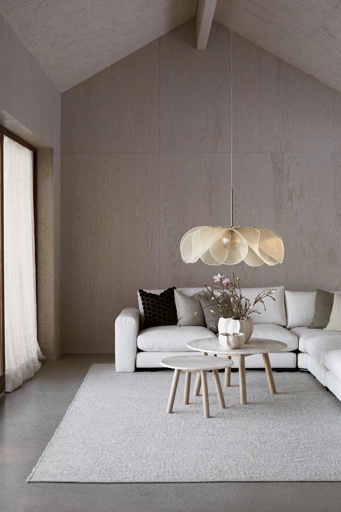 Styrka beige taklampa 75 cm stilren belysning | Styrka beige pendant | Styrka beige Pendelleuchte minimalistische Beleuchtung