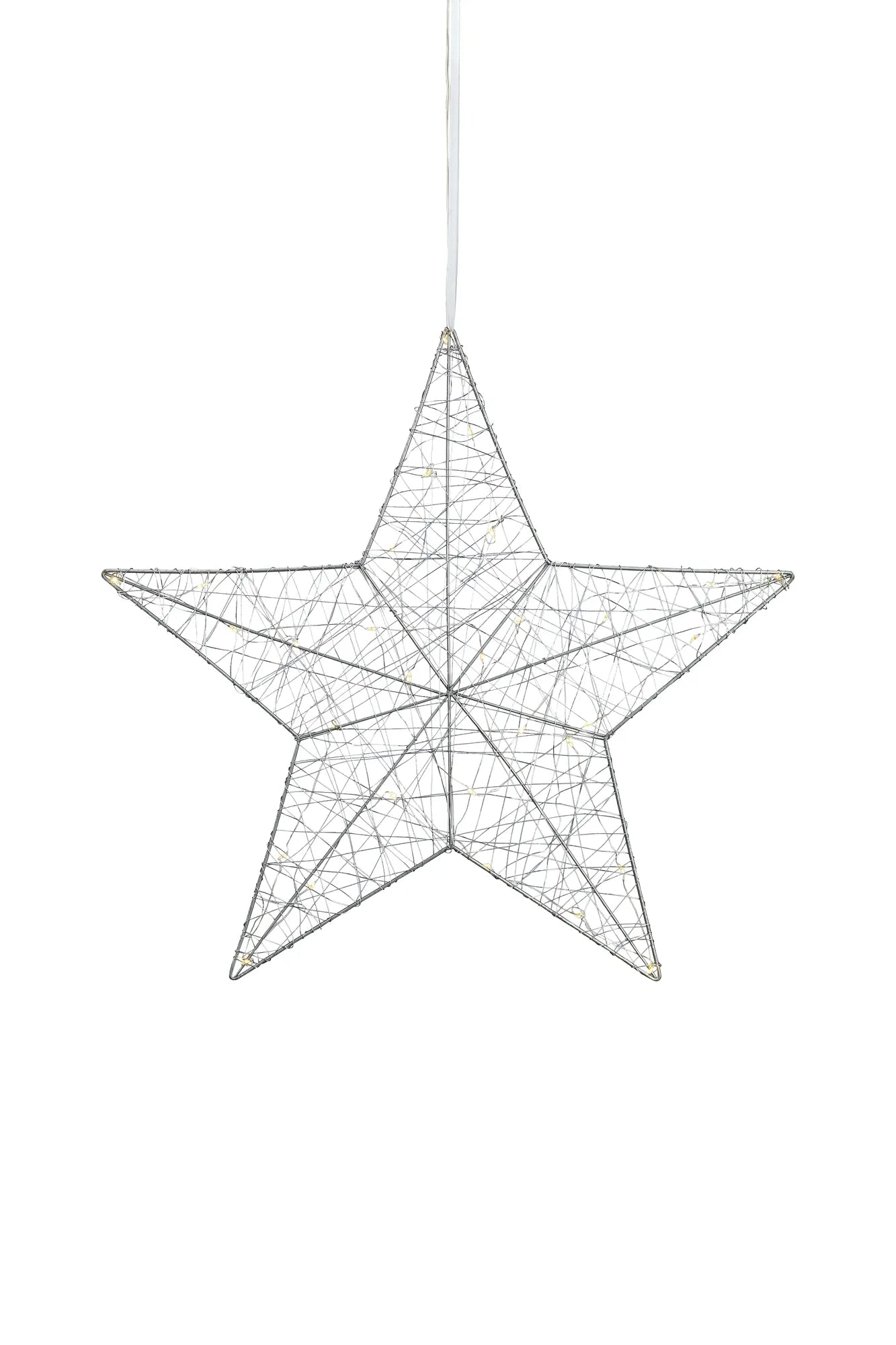 weihnachtsstern aus metall mit beleuchtung Artur Stern Silber 50 cm