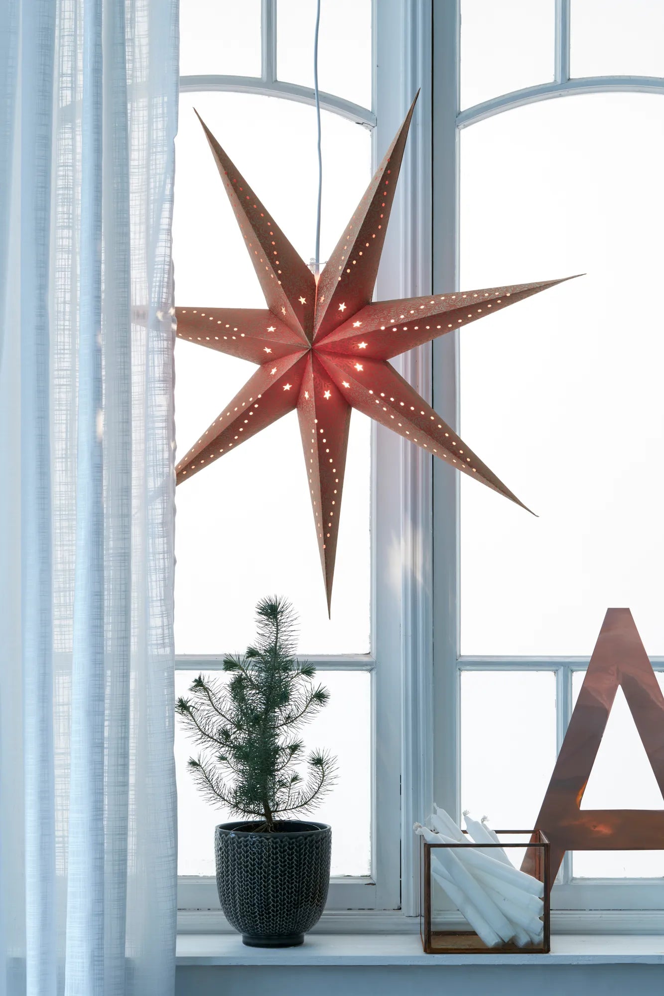 Matrix brons julstjärna 75 cm julbelysning | Matrix bronze Christmas star light | Matrix Bronze Weihnachtsstern Beleuchtung