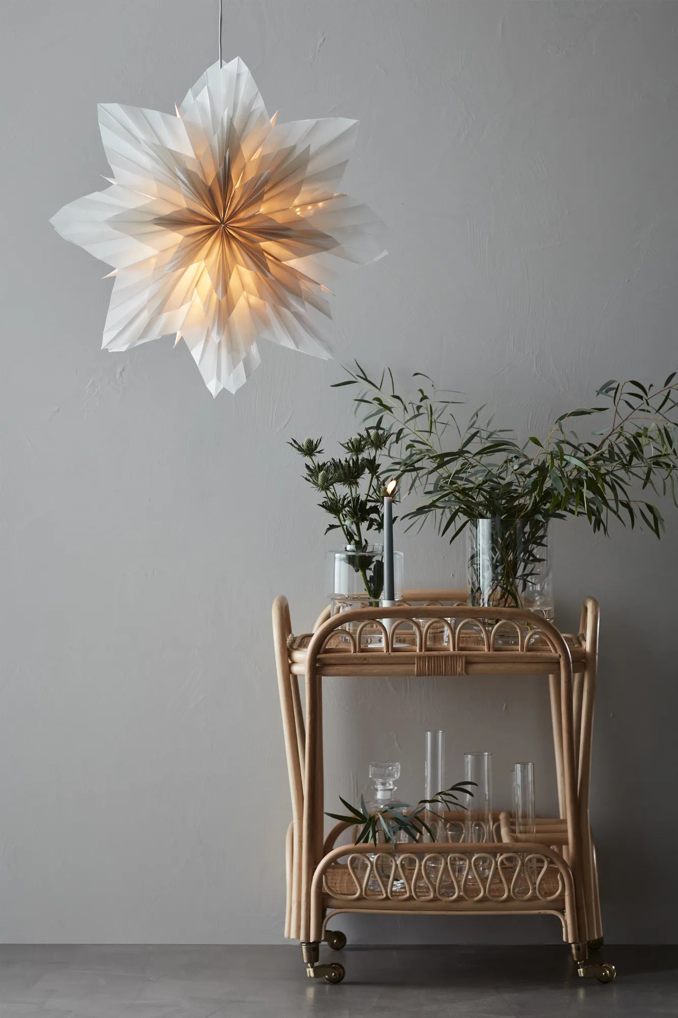 Neela grå julstjärna 60 cm julbelysning | Neela grey Christmas star light | Neela grau Weihnachtsstern Beleuchtung