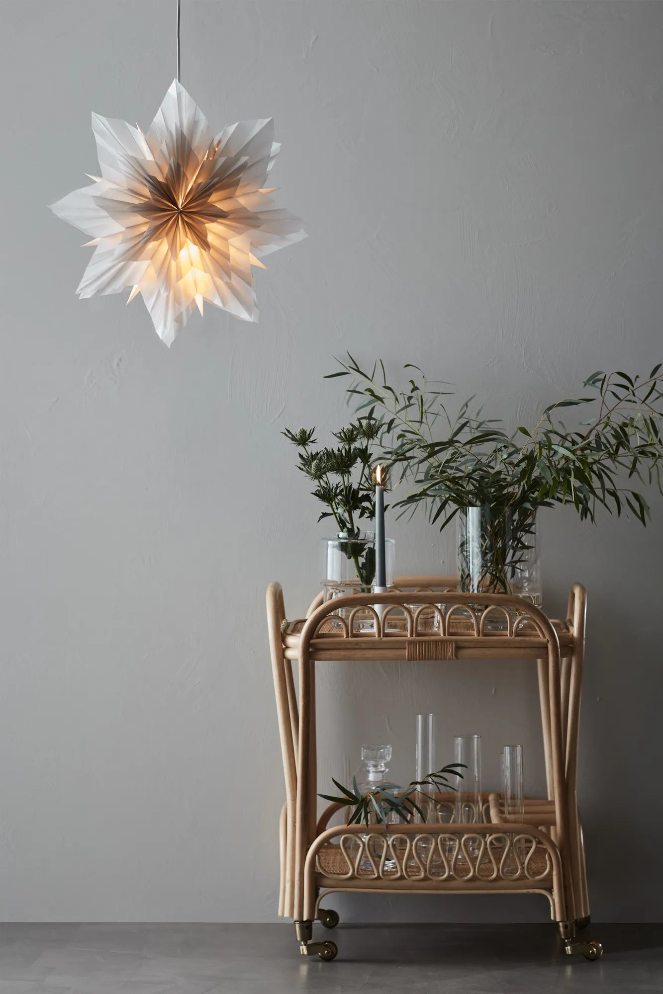 Neela grå julstjärna 45 cm julbelysning | Neela grey Christmas star light | Neela grau Weihnachtsstern Beleuchtung