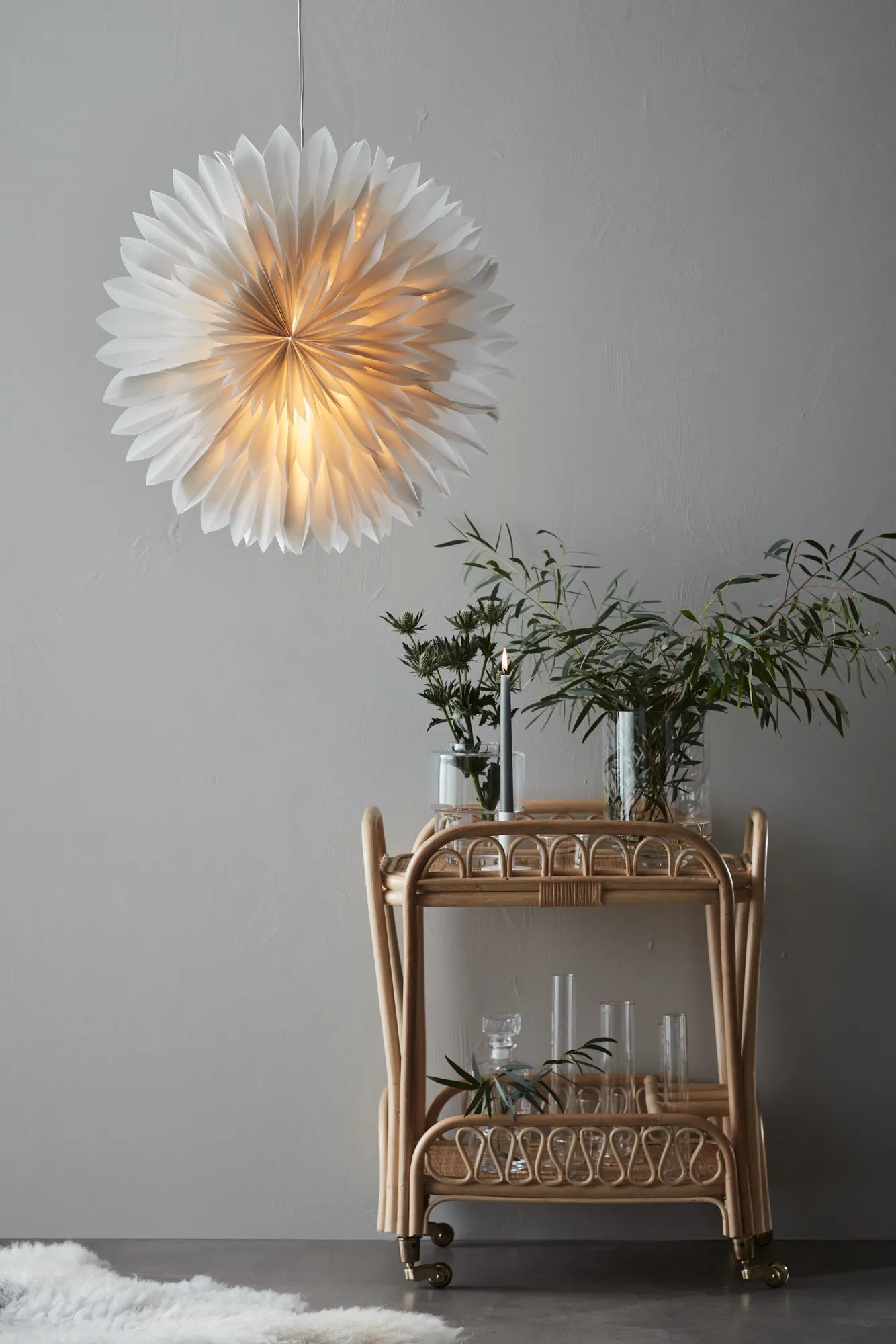 Solina grå julstjärna 60 cm julbelysning | Solina grey Christmas star light | Solina grau Weihnachtsstern Beleuchtung