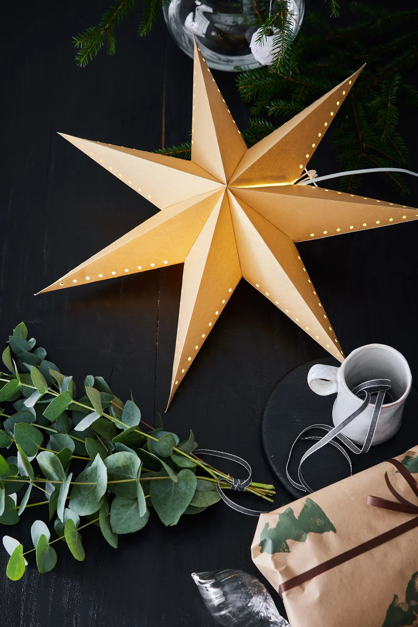 Lively guld julstjärna 60 cm julbelysning | Lively gold Christmas star light | Lively Gold Weihnachtsstern Beleuchtung