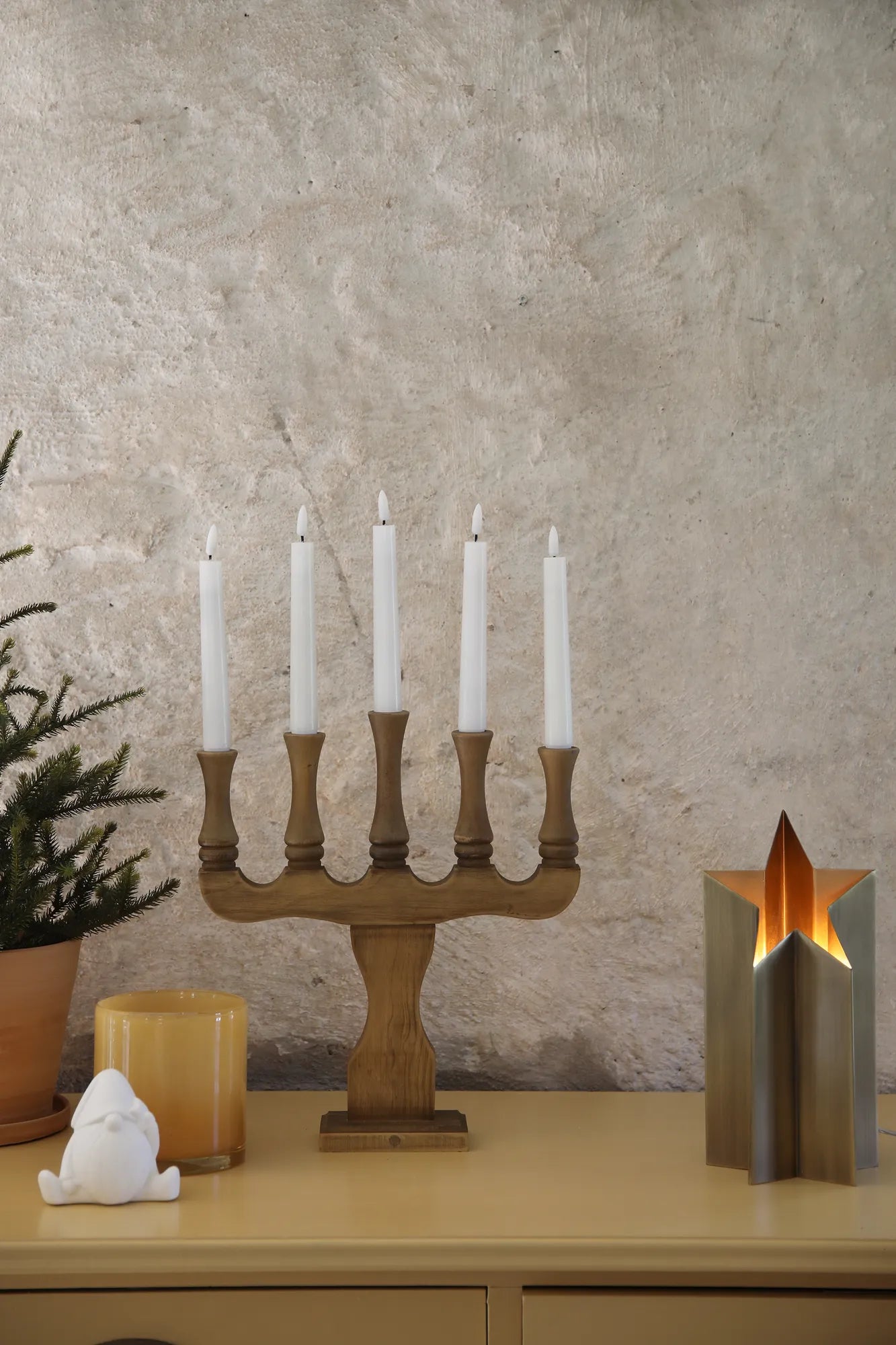 Rydboholm brun adventsljusstake julbelysning | Rydboholm brown advent candle holder | Rydboholm braun Adventsleuchter