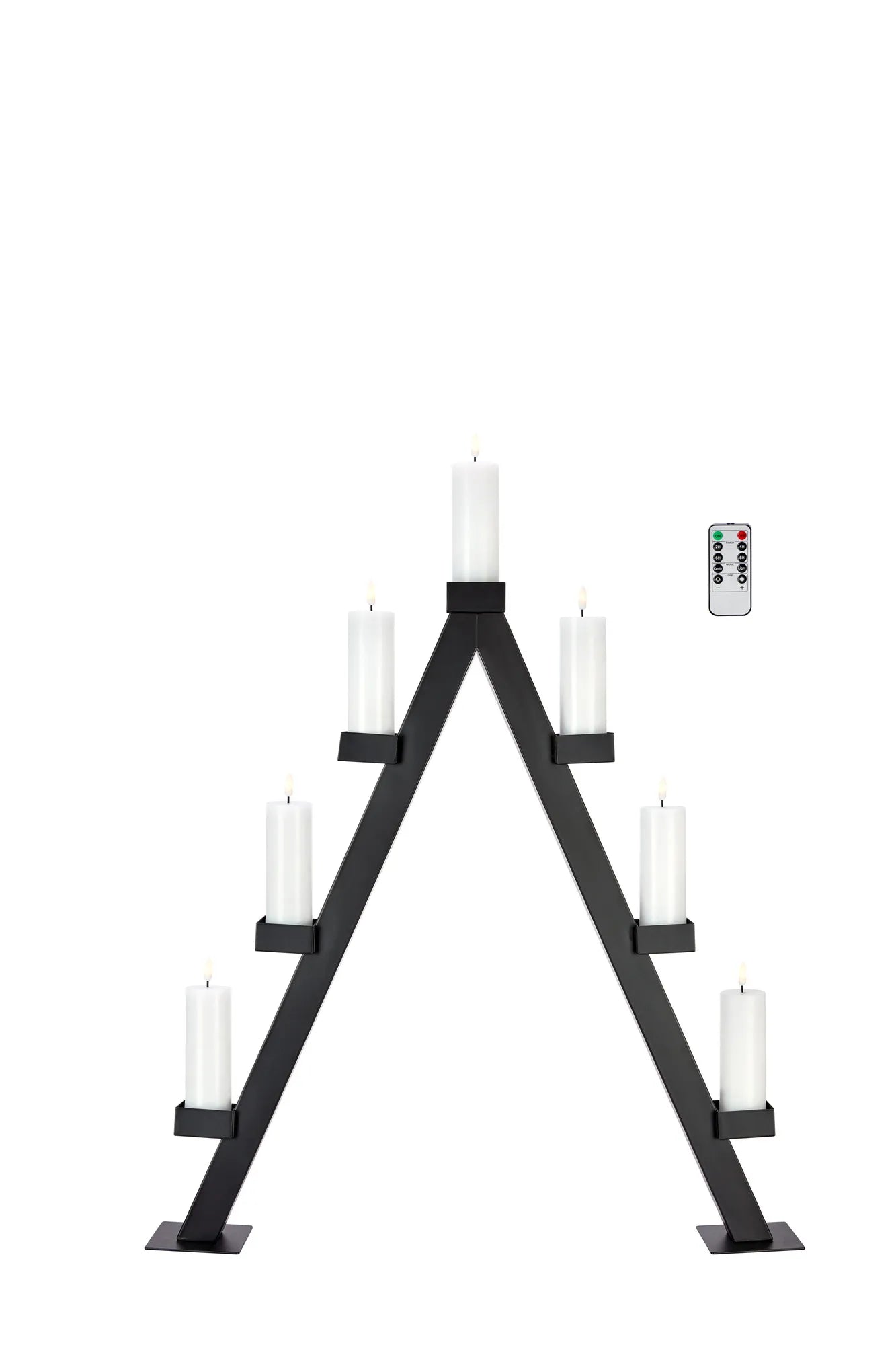 Arbor Adventskerzenhalter Schwarz Batteriebetrieben – Markslöjd