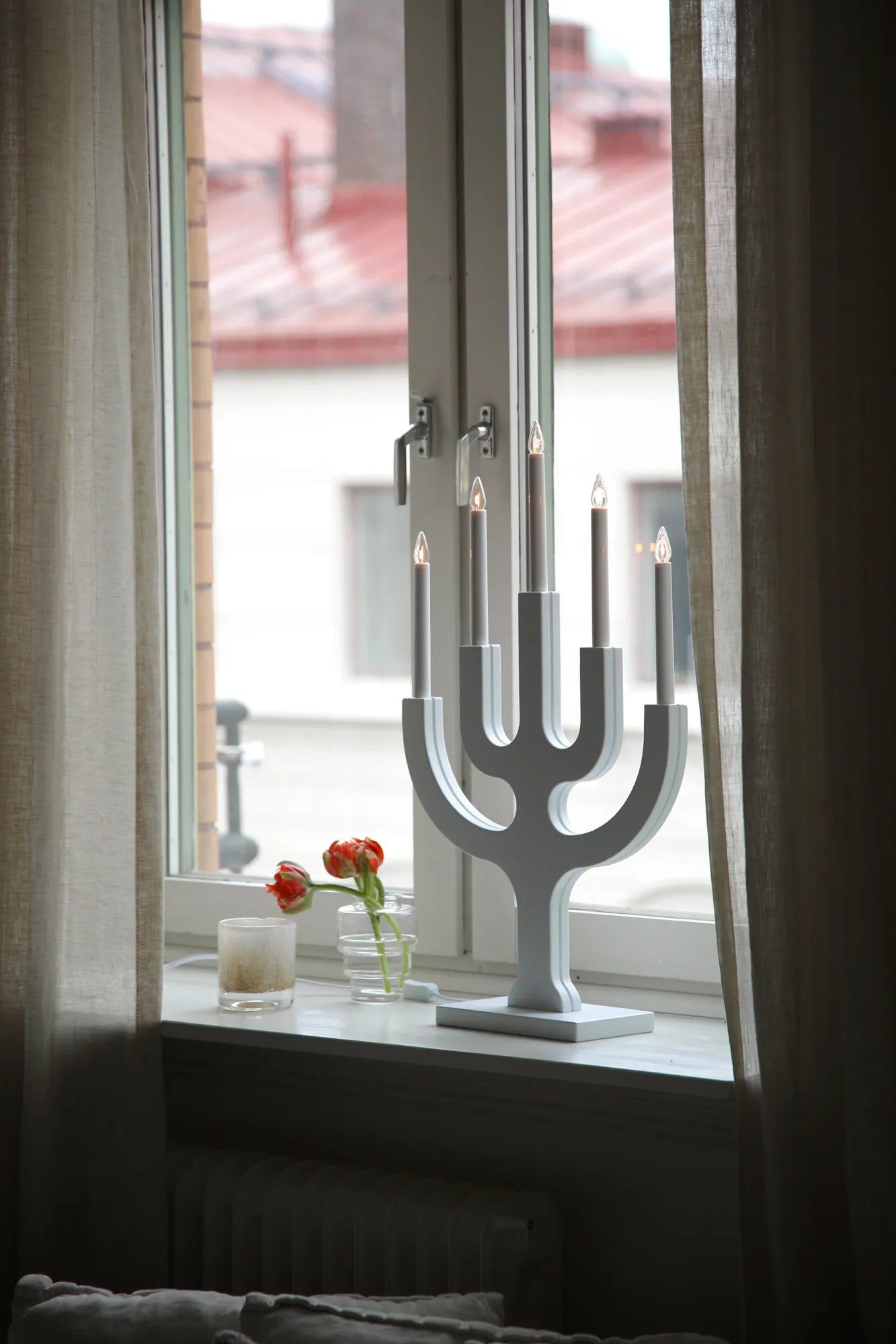 Sapin Advent Candlestick White 65 cm