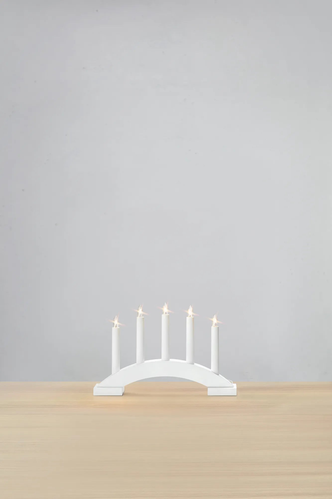 Silke Adventsljusstake Vit