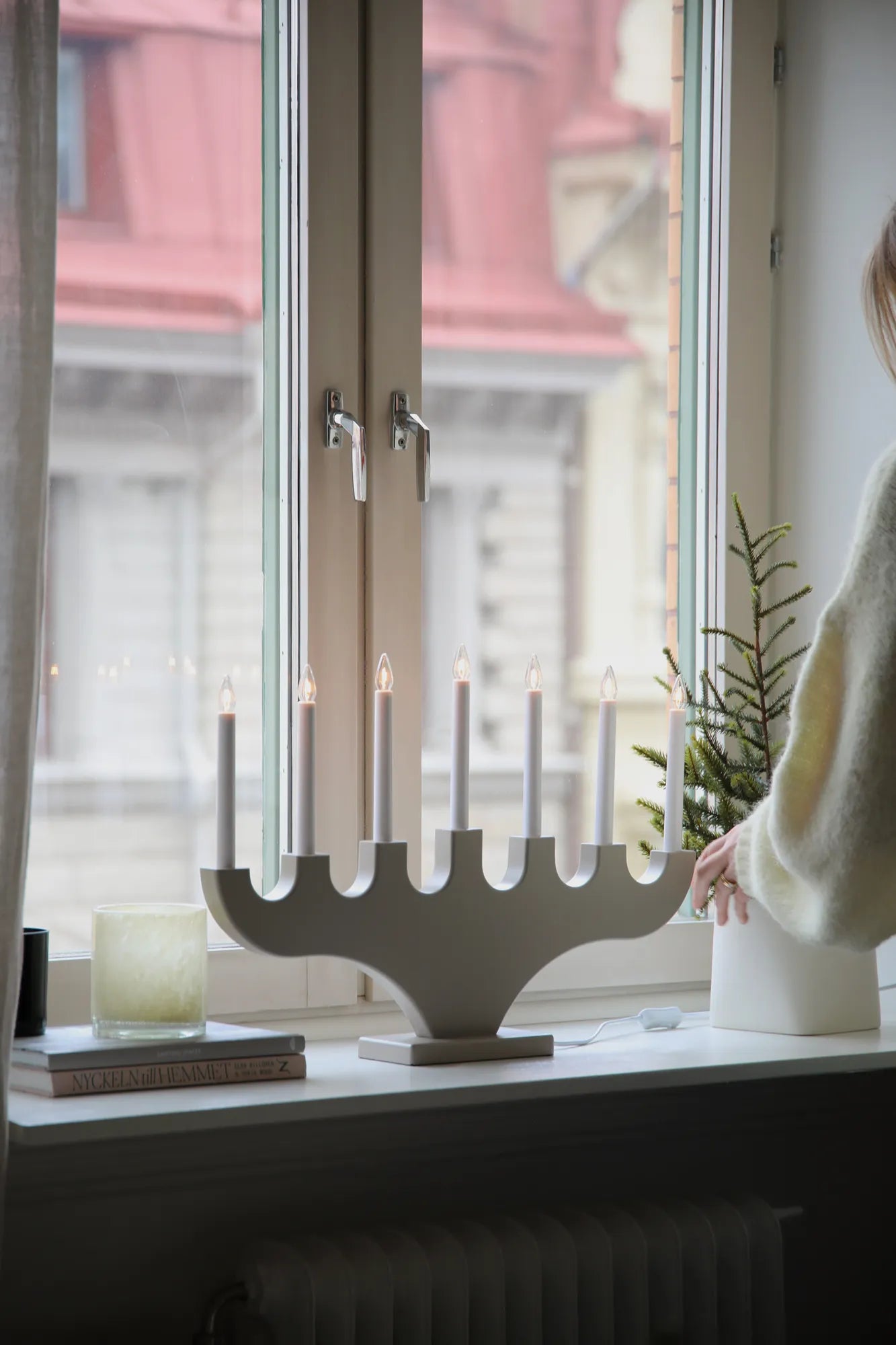 Spira Advent Candlestick Greige 60 cm