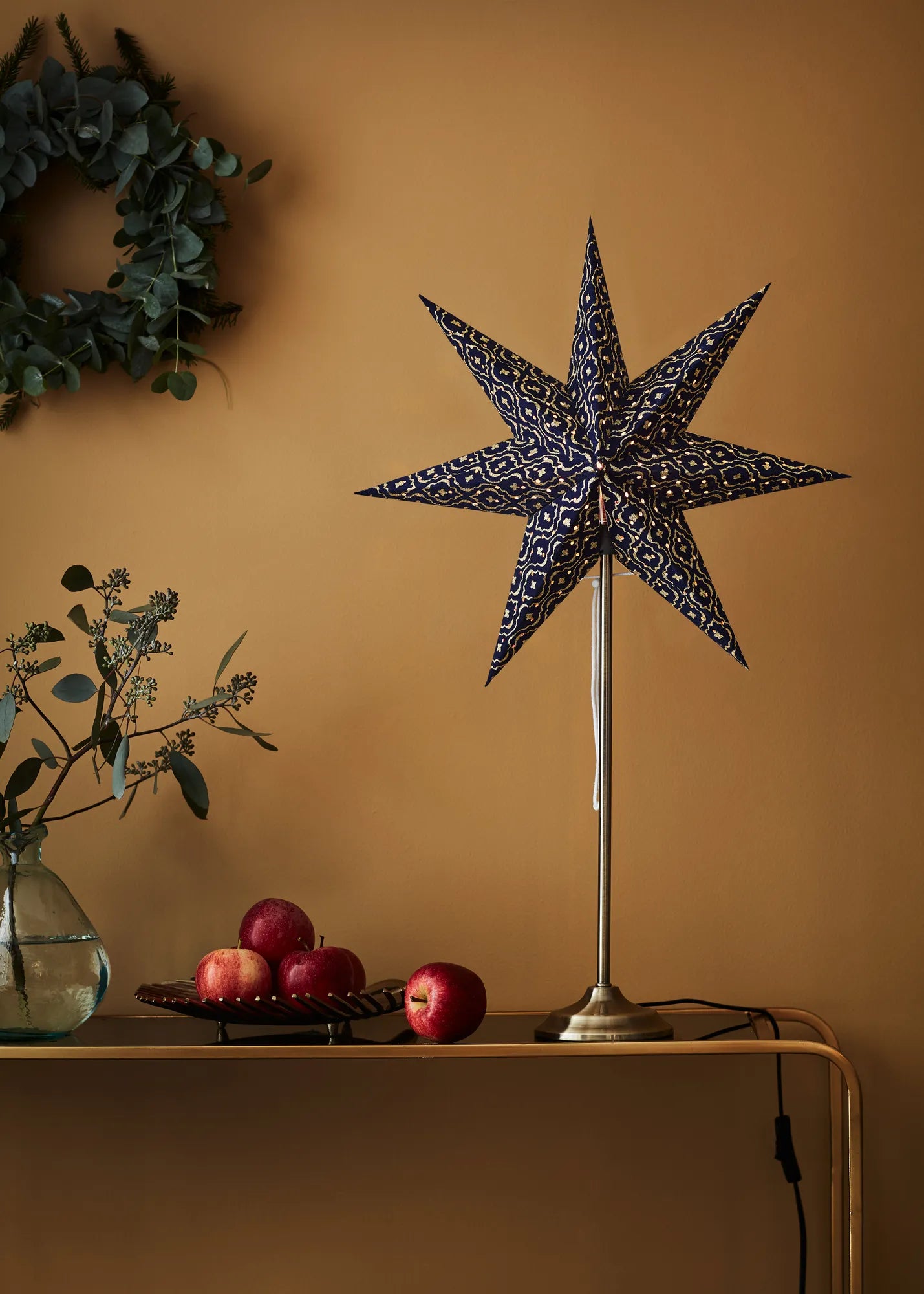 Baroque blå julstjärna julbelysning stilren belysning | Baroque blue Christmas star light minimalist lighting | Baroque blau