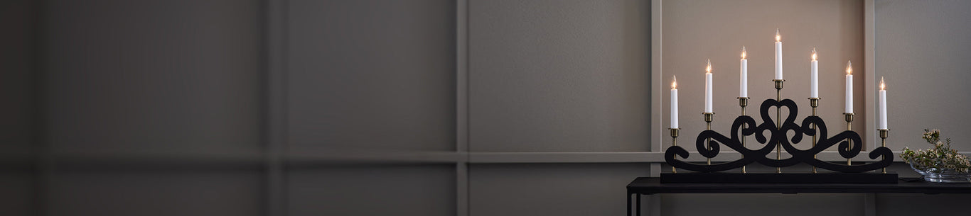 Svart julbelysning för advent och jul – Black Christmas lighting for Advent and Christmas – Schwarze Weihnachtsbeleucht