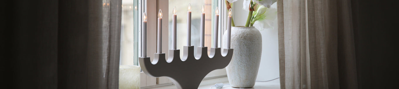 Greige Christmas lighting