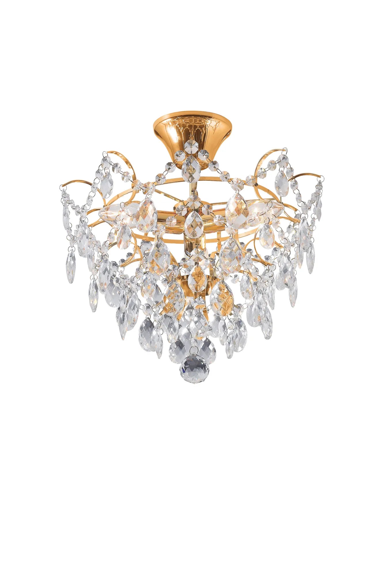 Rosendal Plafon Kryształowy Złoty 36 cm