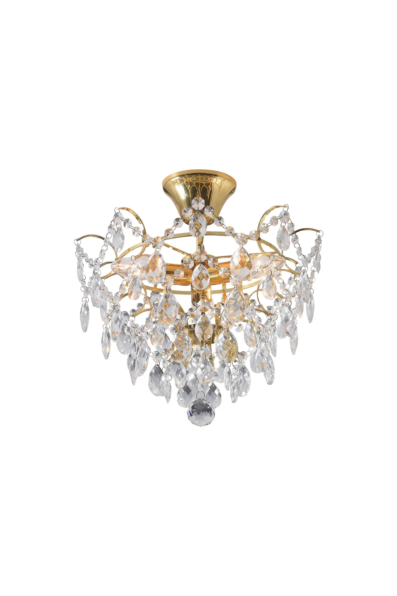 Rosendal Plafon Kryształowy Złoty 36 cm