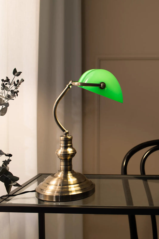 Bankers grön bordslampa 42 cm skandinavisk design | Bankers green table lamp | Bankers grün Tischlampe skandinavisches Design