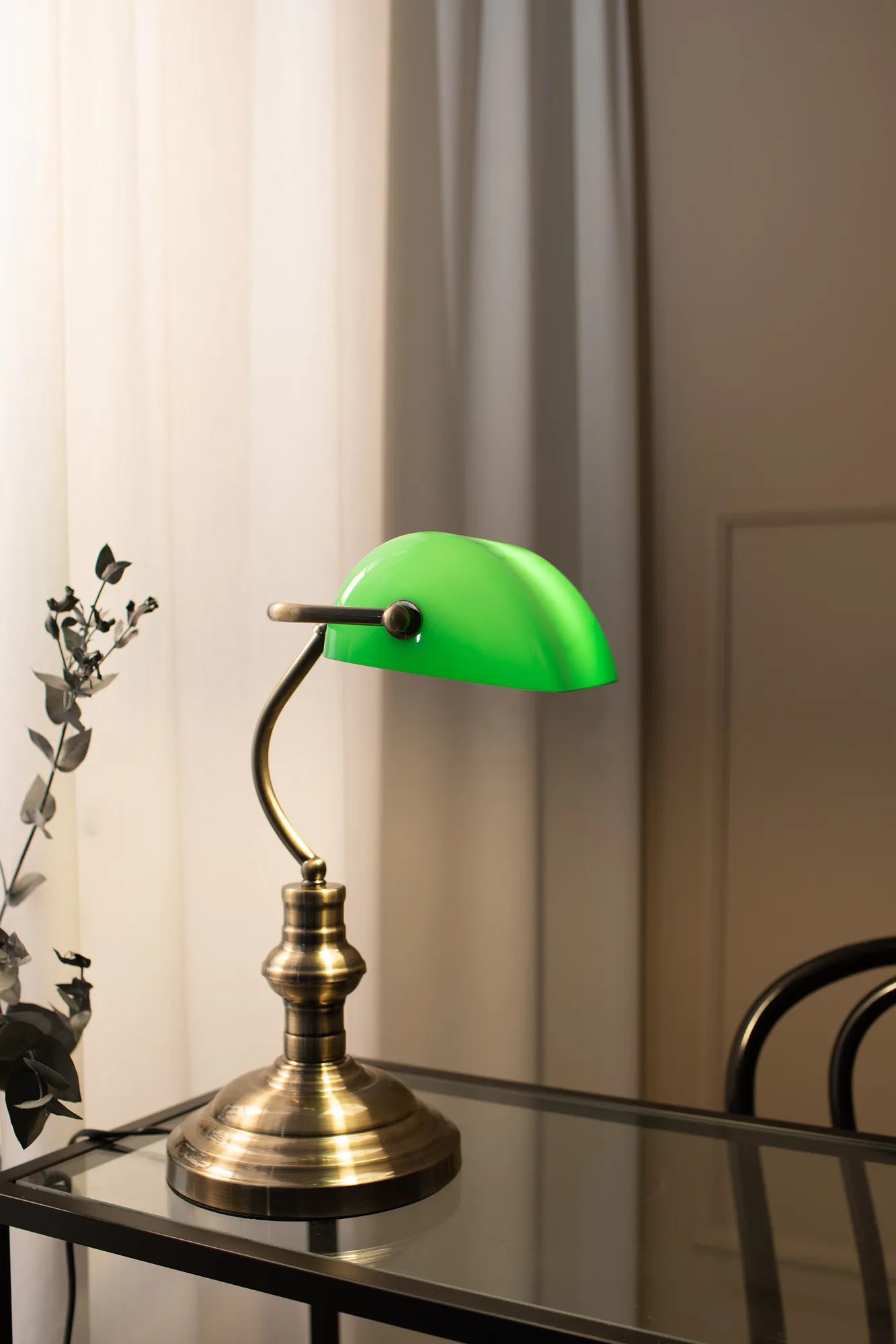 Bankers grön bordslampa 42 cm stilren belysning | Bankers green table | Bankers grün Tischlampe minimalistische Beleuchtung