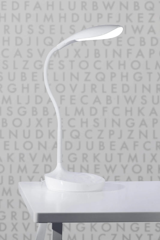 Swan vit bordslampa stilren belysning | Swan white table lamp minimalist | Swan weiß Tischlampe minimalistische Beleuchtung