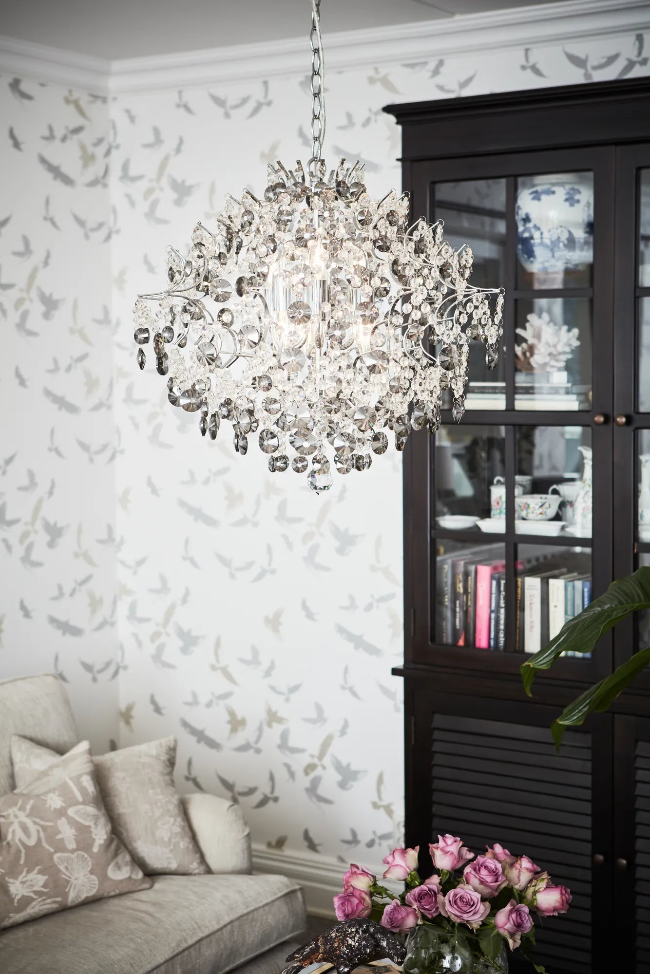 Hidden krom taklampa 56 cm belysning | Hidden chrome pendant lamp | Hidden Chrom Pendelleuchte