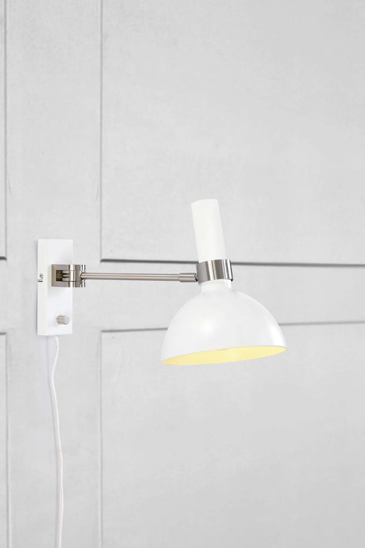 Larry Wall Lamp White/Chrome