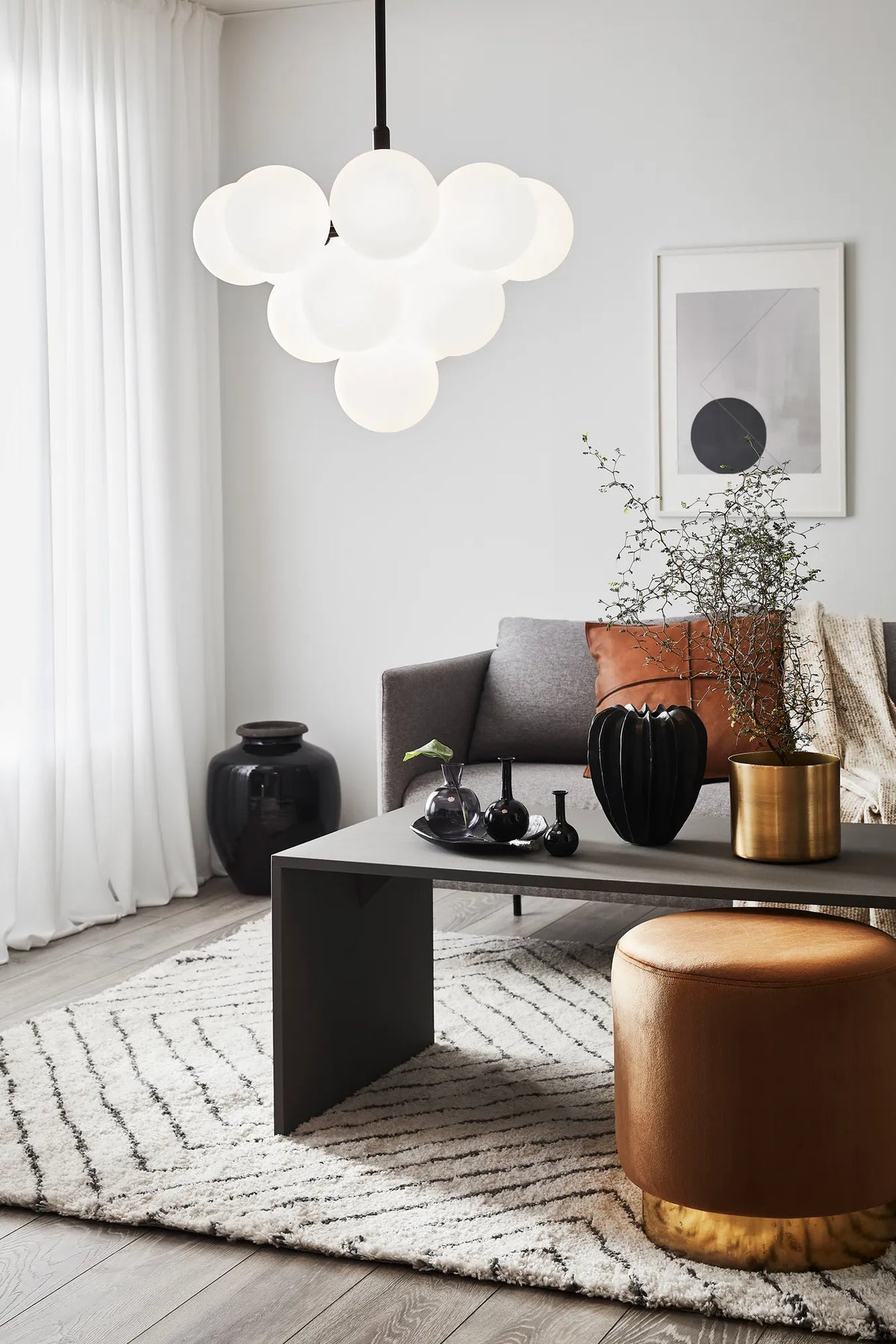 Merlot svart taklampa belysning | Merlot black pendant lamp | Merlot schwarz Pendelleuchte