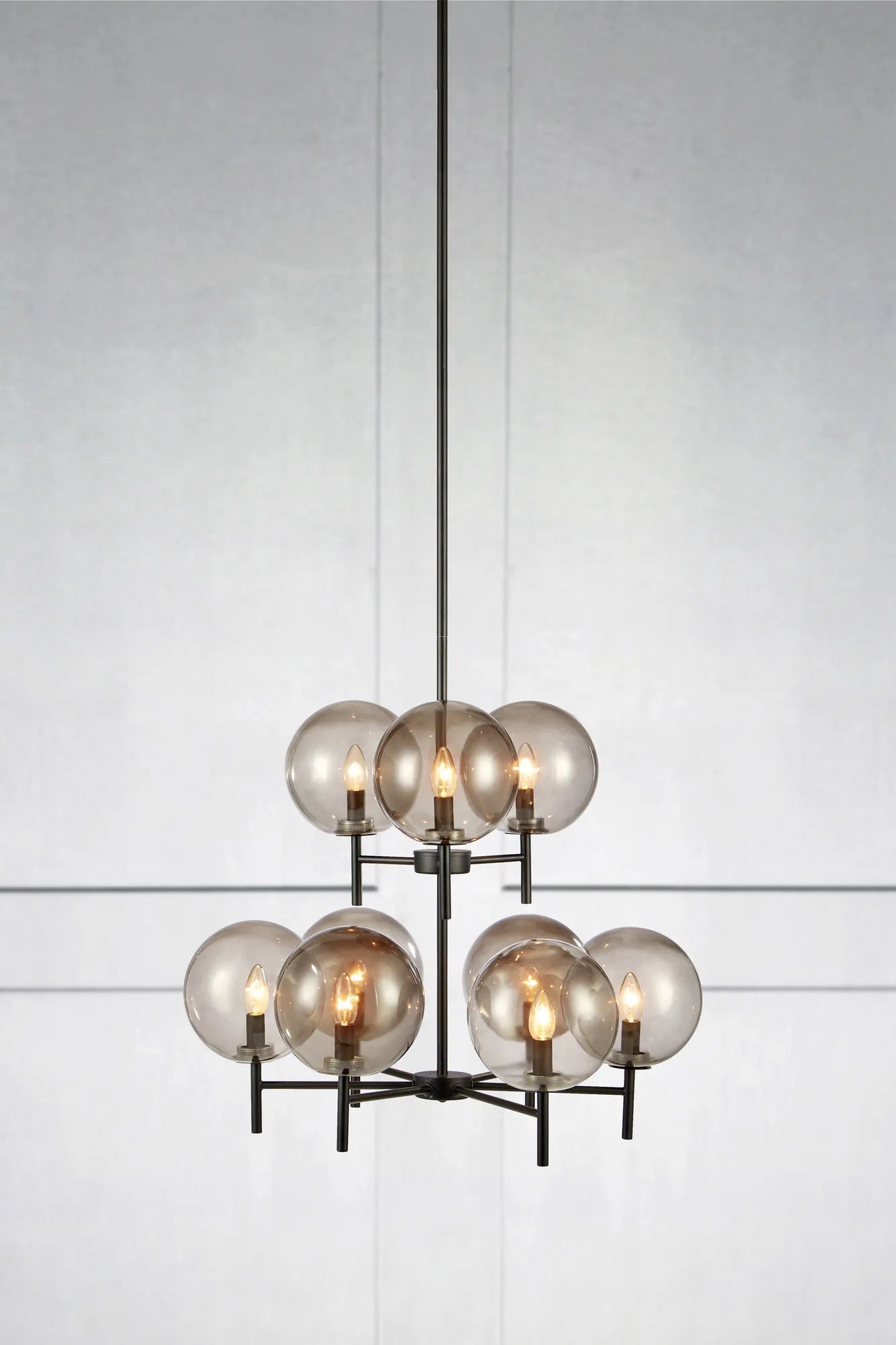 Crown svart taklampa stilren belysning | Crown black pendant lamp | Crown schwarz Pendelleuchte minimalistische Beleuchtung