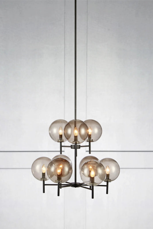 Crown svart taklampa stilren belysning | Crown black pendant lamp | Crown schwarz Pendelleuchte minimalistische Beleuchtung