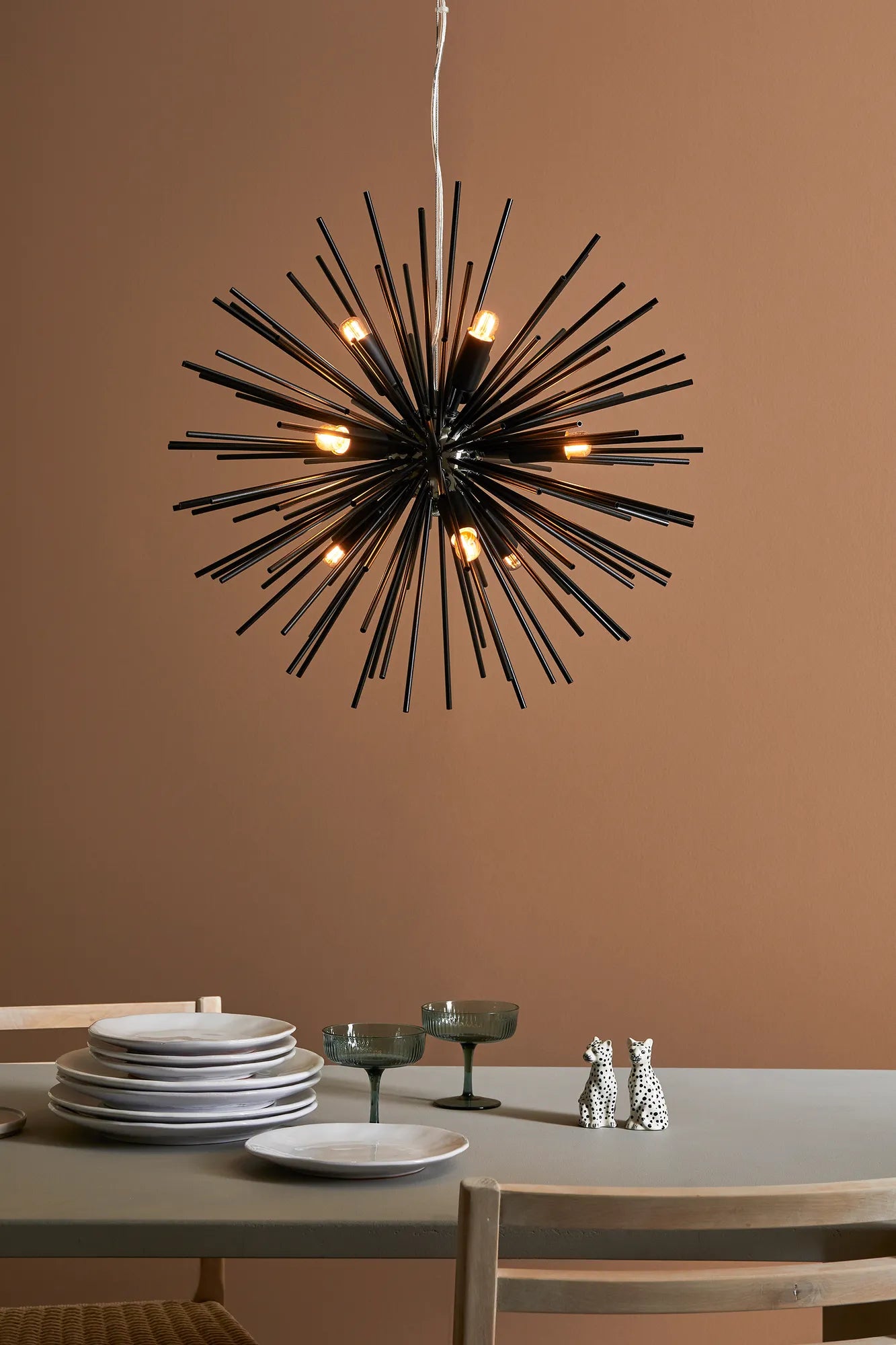 Soleil svart taklampa belysning | Soleil black pendant lamp | Soleil schwarz Pendelleuchte
