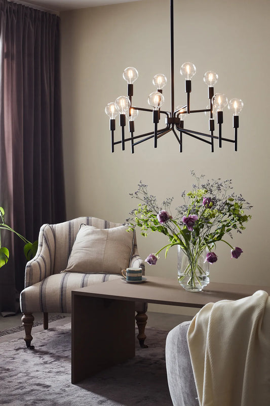 Regent svart taklampa belysning | Regent black pendant lamp | Regent schwarz Pendelleuchte