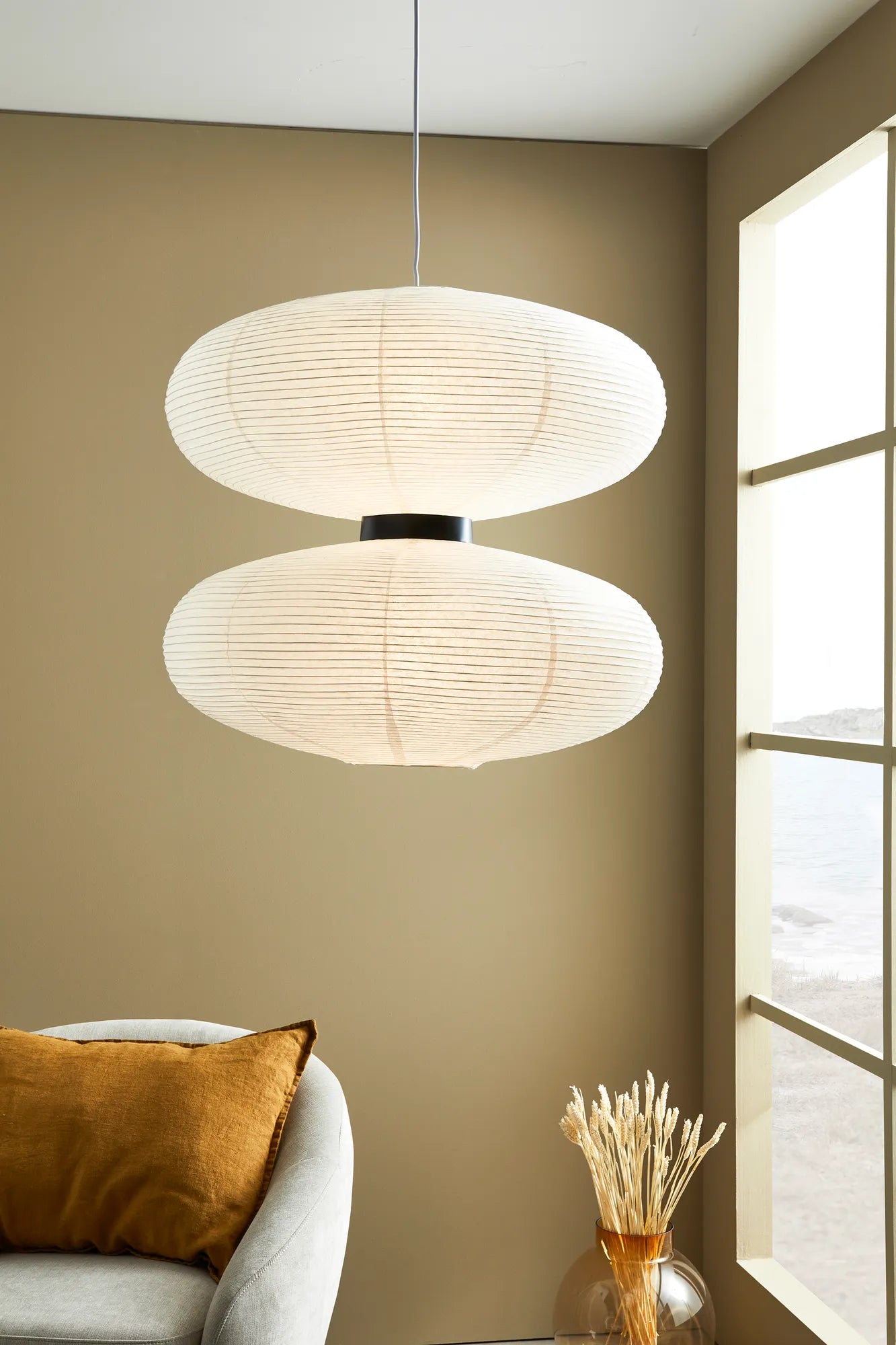 Dual vit taklampa belysning | Dual white pendant lamp | Dual weiß Pendelleuchte