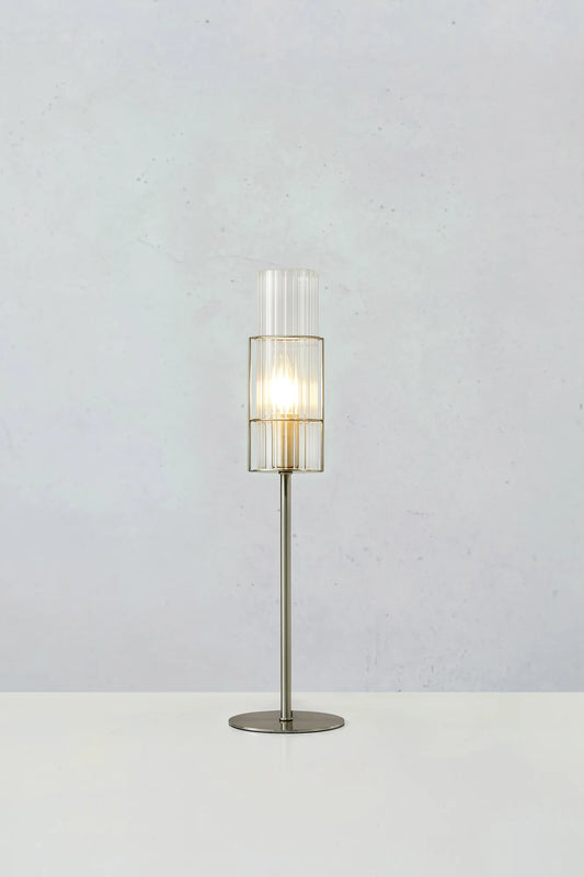 Tubo nickel bordslampa 50 cm stilren belysning skandinavisk design | Tubo nickel table lamp Scandinavian design | Tubo Nickel