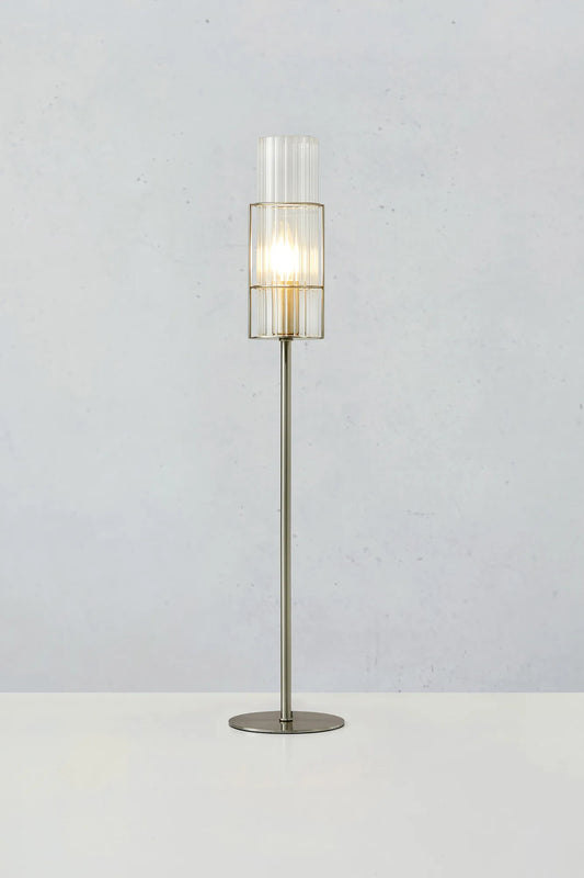 Tubo nickel bordslampa 65 cm stilren belysning | Tubo nickel table lamp | Tubo Nickel Tischlampe minimalistische Beleuchtung