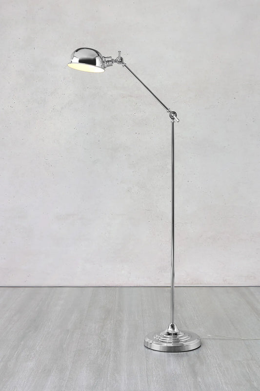Portland krom golvlampa stilren belysning | Portland chrome floor lamp | Portland Chrom Stehlampe minimalistische Beleuchtung