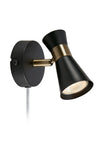 Folie svart vägglampa 108625 | Folie black wall lamp 108625 | Folie schwarz Wandleuchte 108625