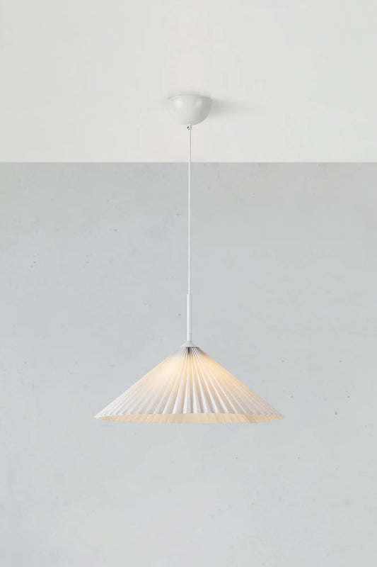 Plisado vit taklampa 50 cm stilren belysning | Plisado white pendant | Plisado weiß Pendelleuchte minimalistische Beleuchtung