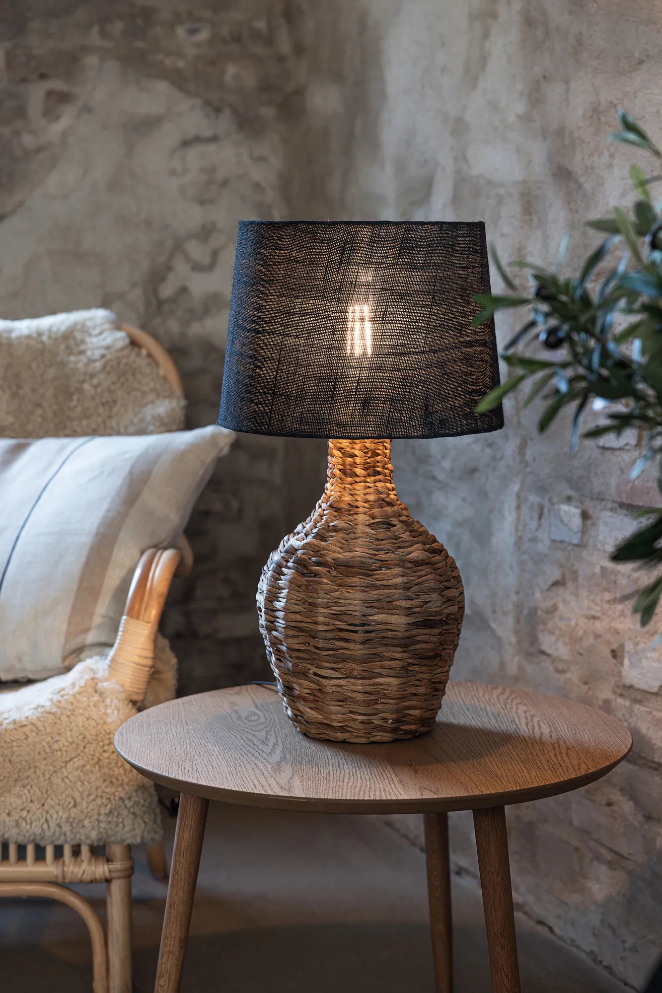 Paglia svart bordslampa belysning | Paglia black table lamp | Paglia schwarz Tischlampe