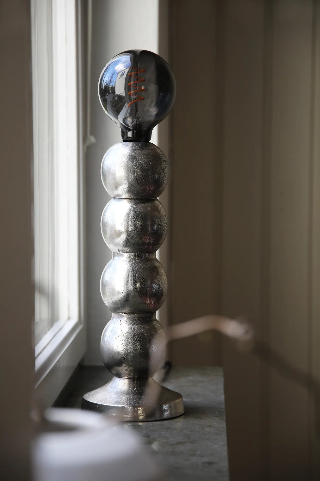 Gong silver bordslampa belysning | Gong silver table lamp | Gong Silber Tischlampe