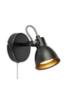 Mion svart vägglampa 108846 | Mion black wall lamp 108846 | Mion schwarz Wandleuchte 108846