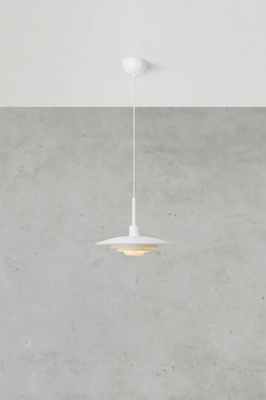 Piny vit taklampa 35 cm stilren belysning | Piny white pendant lamp | Piny weiß Pendelleuchte minimalistische Beleuchtung