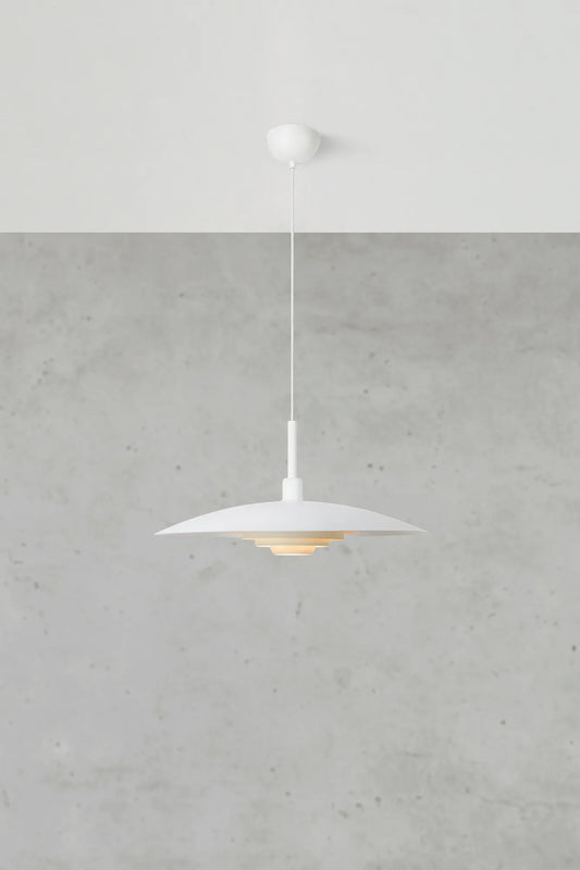 Piny vit taklampa 57 cm stilren belysning | Piny white pendant lamp | Piny weiß Pendelleuchte minimalistische Beleuchtung