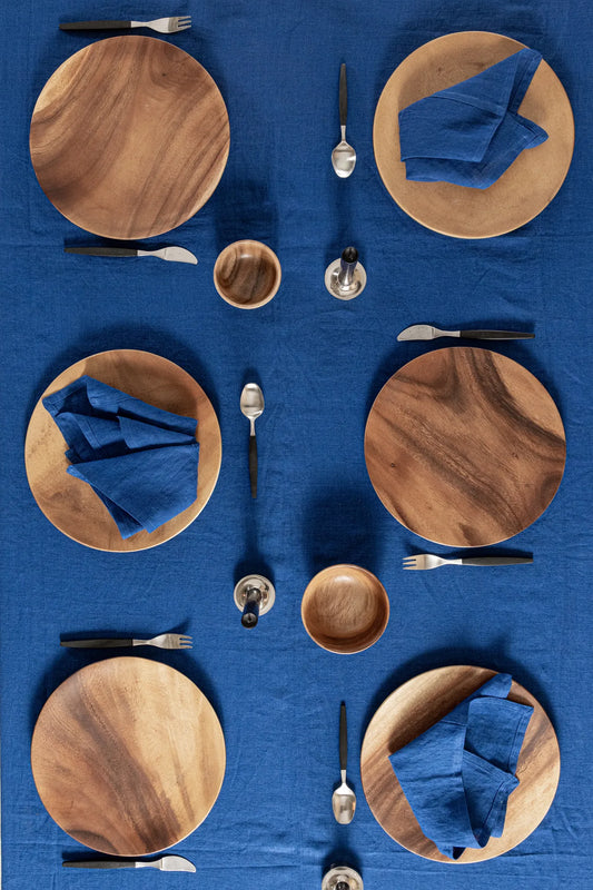 Ragna blå servett stilren belysning | Ragna blue napkin minimalist | Ragna blau Serviette minimalistische Beleuchtung