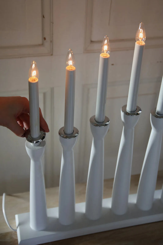 Måseskär Träljusstake Vit 7 Ljus