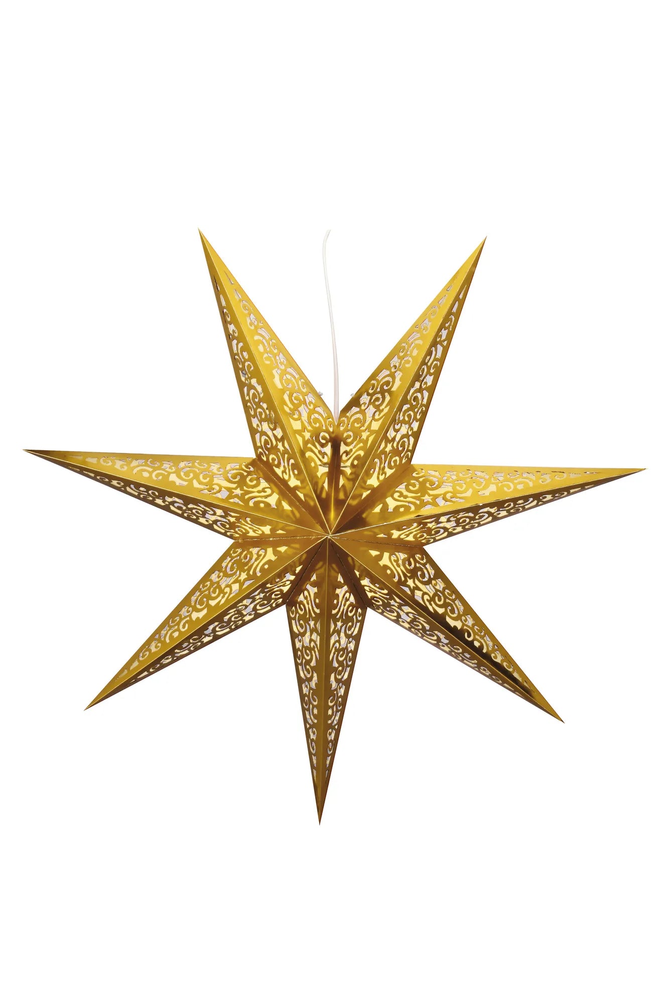 Vallby guld julstjärna 75 cm 702829 | Vallby gold Christmas star light | Vallby Gold Weihnachtsstern Beleuchtung 702829
