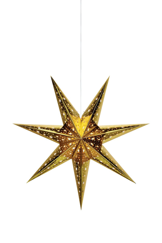 Nanna guld julstjärna 75 cm 703614 | Nanna gold Christmas star light 703614 | Nanna Gold Weihnachtsstern Beleuchtung 703614