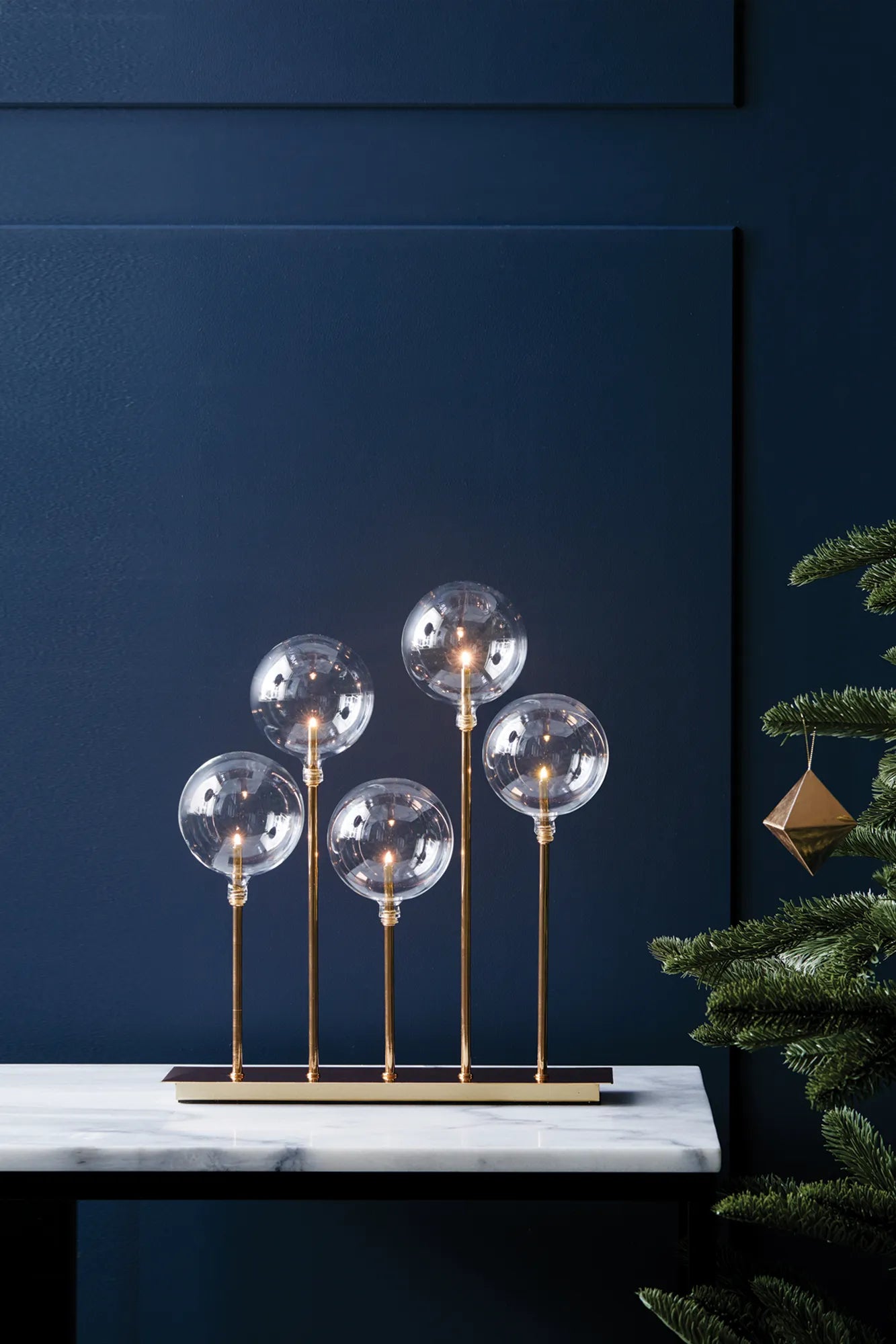 Mäster guld adventsljusstake julbelysning | Mäster gold advent candle holder | Mäster Gold Adventsleuchter