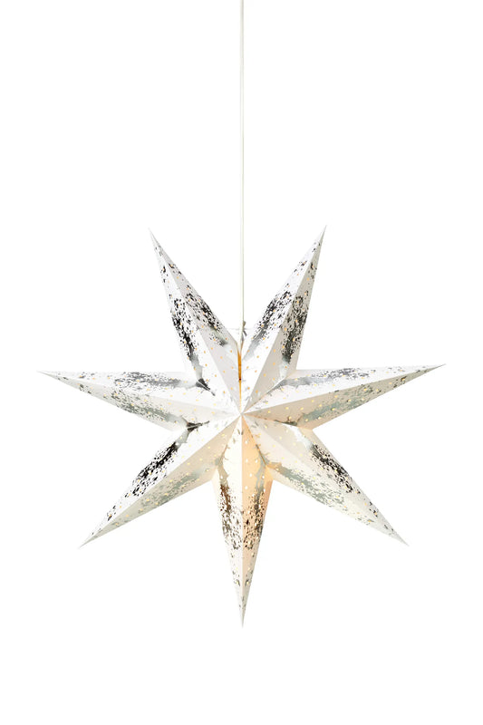 Strauss silver julstjärna 75 cm 704941 | Strauss silver Christmas star | Strauss Silber Weihnachtsstern Beleuchtung 704941
