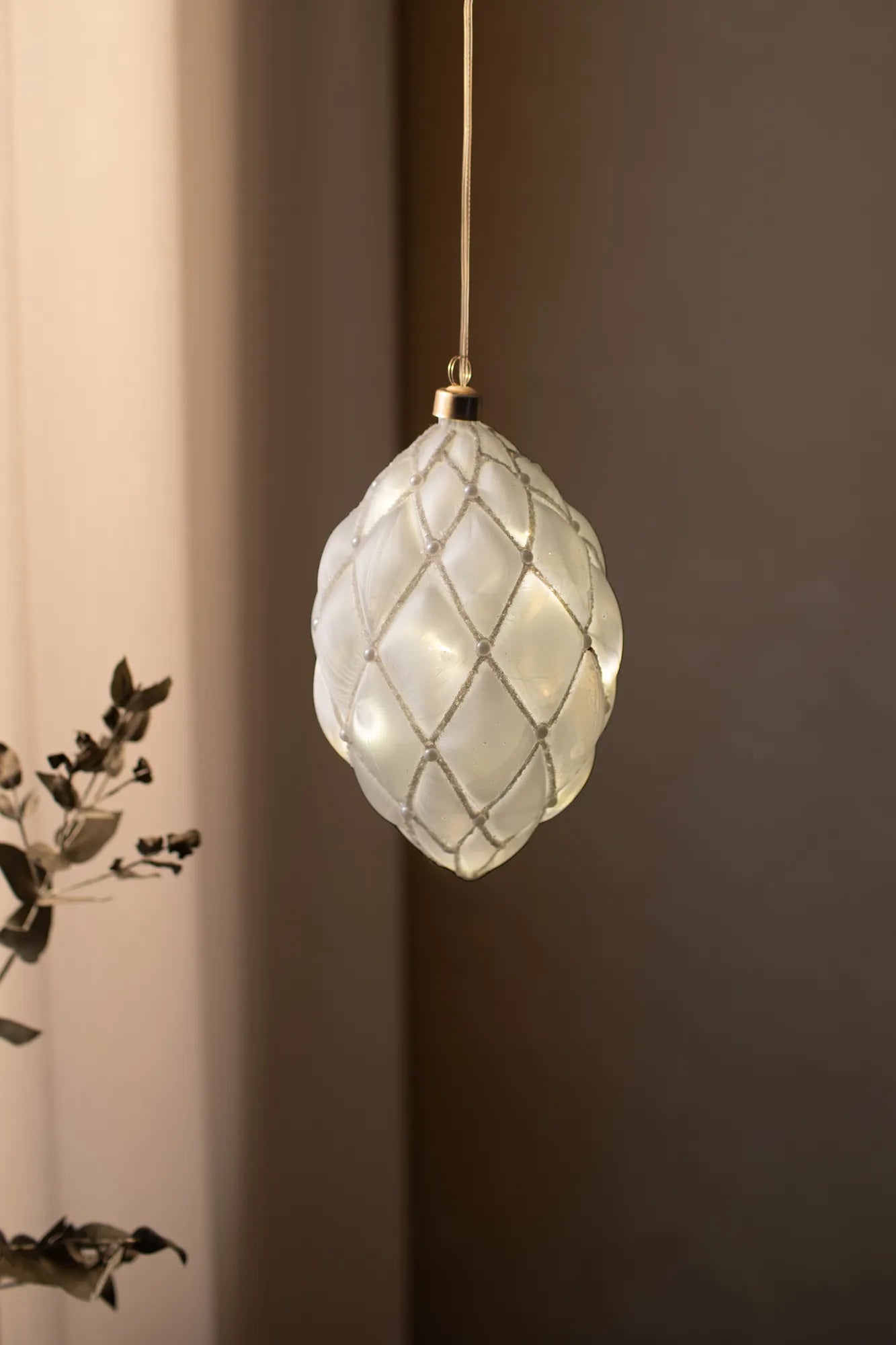 Pearl vit lampa 12 cm belysning | Pearl white lamp | Pearl weiß Lampe