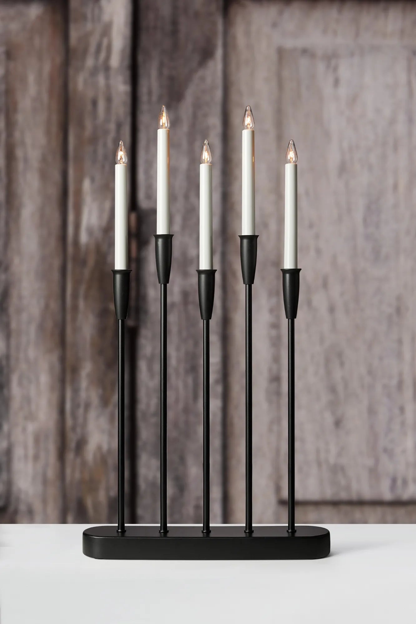 Nice svart adventsljusstake julbelysning stilren belysning | Nice | Nice schwarz Adventsleuchter minimalistische Beleuchtung