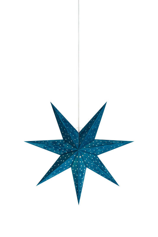 Velours blå julstjärna 45 cm 705482 | Velours blue Christmas star light | Velours blau Weihnachtsstern Beleuchtung 705482