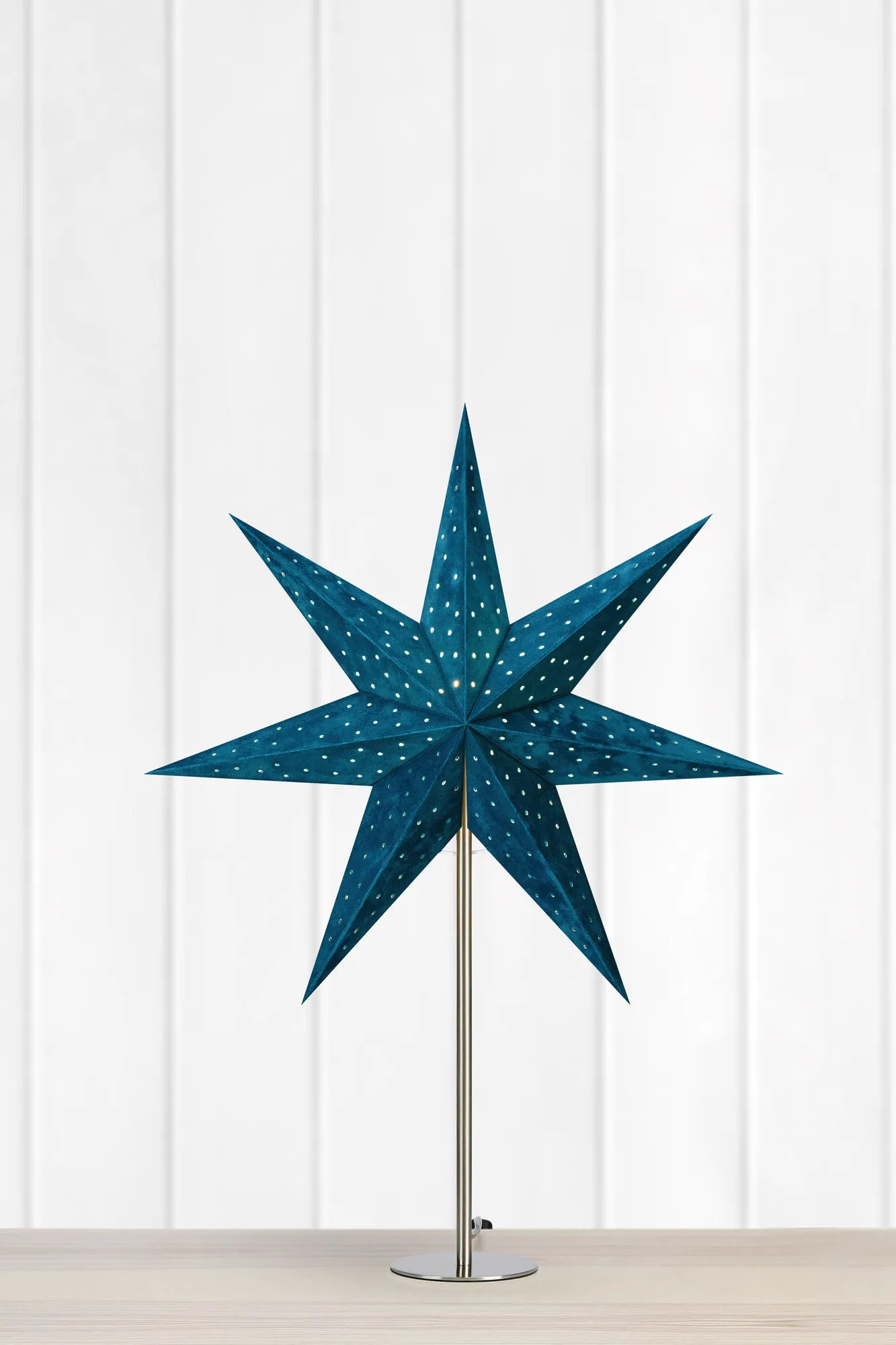 Velours blå julstjärna julbelysning stilren belysning | Velours blue Christmas star light minimalist lighting | Velours blau