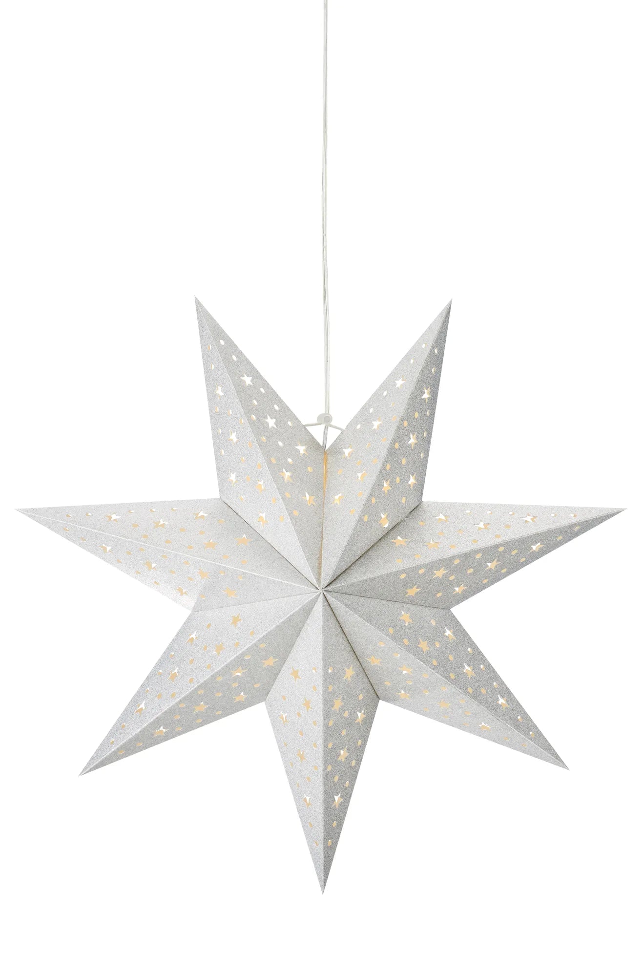 Blank silver julstjärna 45 cm 705612 | Blank silver Christmas star light | Blank Silber Weihnachtsstern Beleuchtung 705612